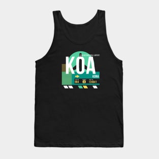 Kona (KOA) Hawaii Airport // Retro Sunset Baggage Tag Tank Top